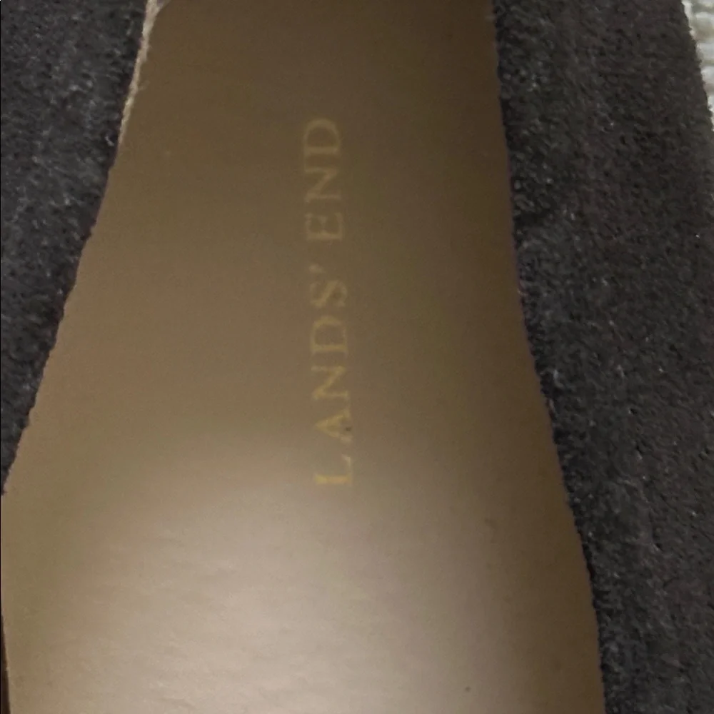Lands End Suede Ballet Flats Brown Size 5.5 Rubber Sole Flaw